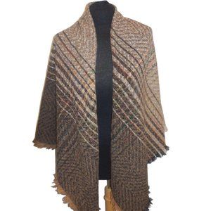 Large Square Shawl 52" x 52" NEW Brown Blanket Pashmina Shoulder Wrap